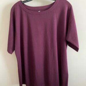 J. Jill Elbow Sleeve Tee in Deep Plum M